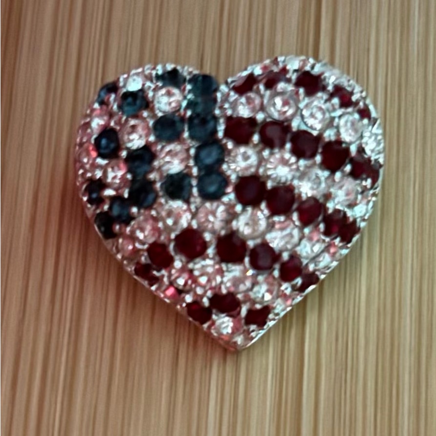 Victoria Wieck Usa Flag Cz Sterling Silver Pin